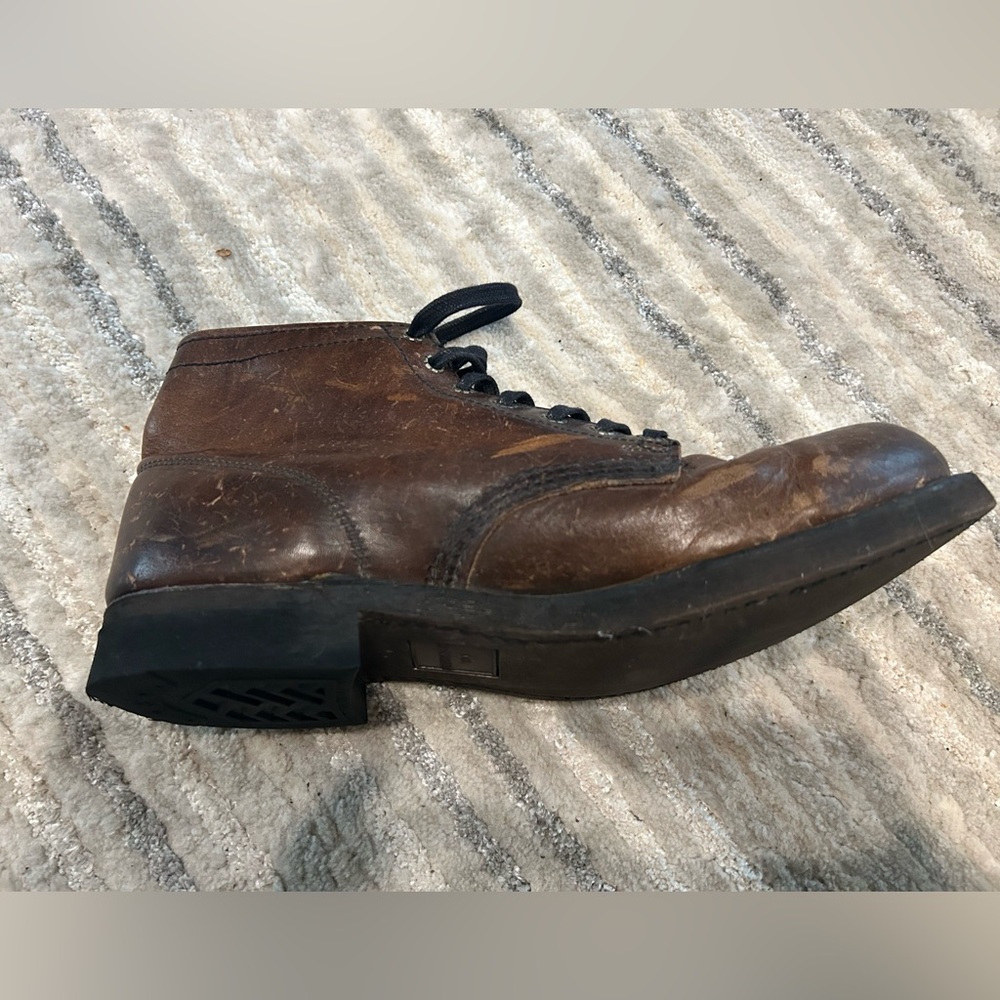 Frye Dark Brown Leather Lace-Up Boots - Picture 4 of 5